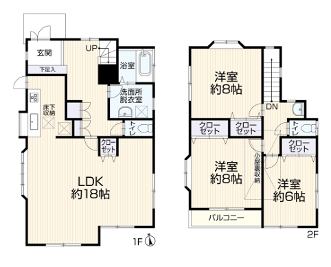 町田市金井1丁目の中古戸建ての間取図の写真