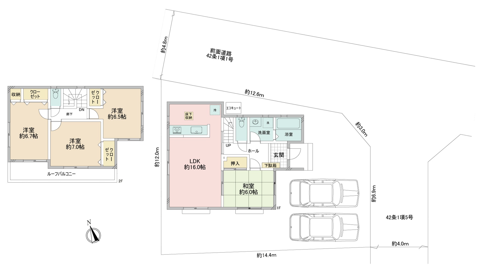 町田市鶴間6丁目の中古戸建ての間取図の写真