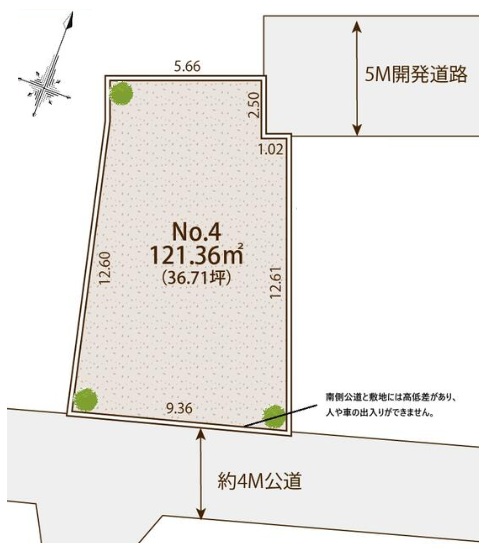 相模原市中央区上溝の土地、区画4の区画図