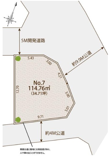 相模原市中央区上溝の土地、区画7の区画図