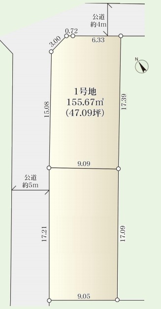 相模原市中央区上矢部1丁目の土地、区画1の区画図