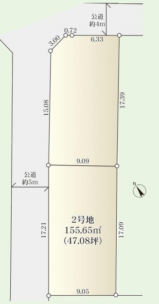 相模原市中央区上矢部1丁目の土地、区画2の区画図
