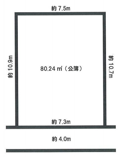 相模原市中央区緑が丘1丁目の土地の区画図