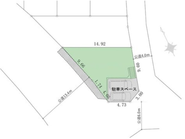 相模原市中央区田名の土地の区画図