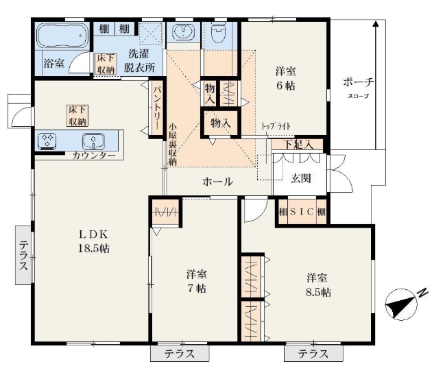 相模原市中央区田名の新築戸建て2の間取図の写真