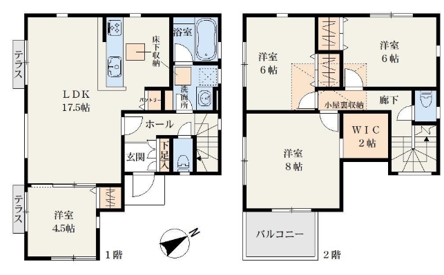 相模原市中央区田名の新築戸建て4の間取図の写真