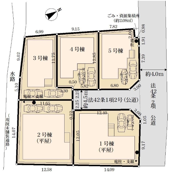 相模原市中央区田名の新築戸建て5の区画図の写真