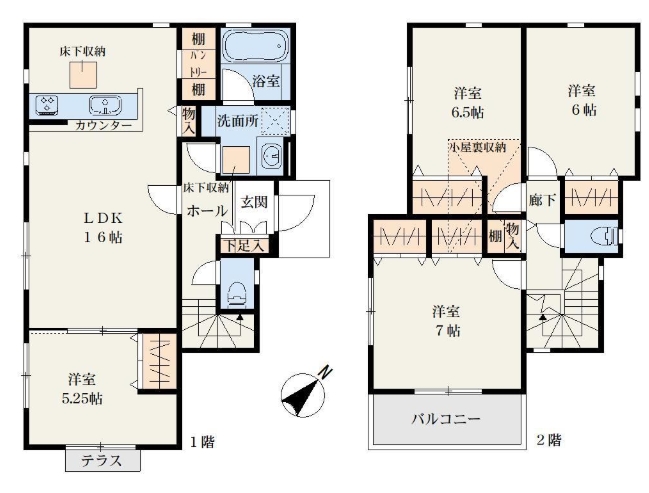 相模原市中央区田名の新築戸建て5の間取図の写真