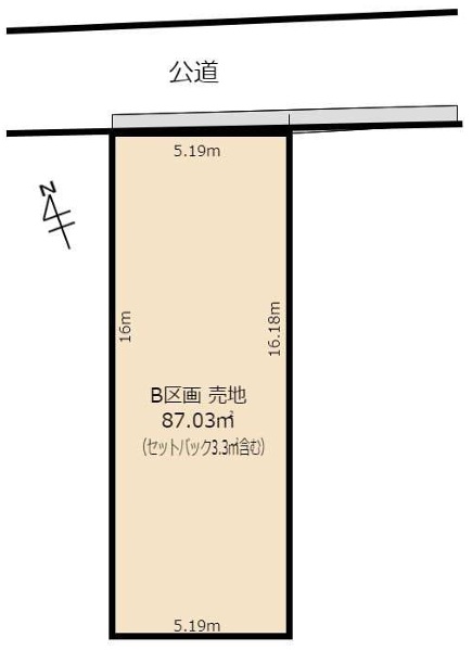 相模原市緑区橋本5丁目の土地、区画Bの区画図