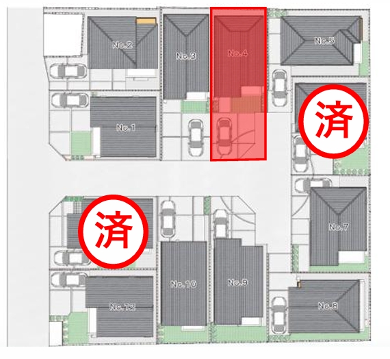 相模原市緑区東橋本3丁目の新築戸建て4の区画図の写真