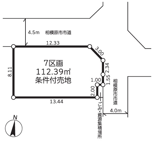 相模原市緑区二本松1丁目の土地、区画7の区画図