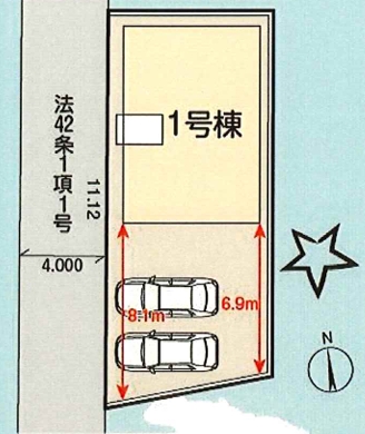 相模原市緑区西橋本3丁目の新築戸建て1の区画図の写真