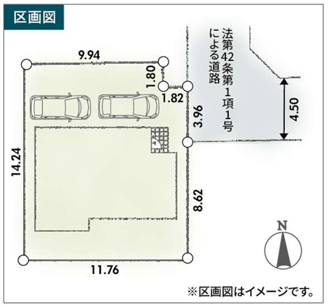 相模原市緑区大島の新築戸建て1の区画図の写真