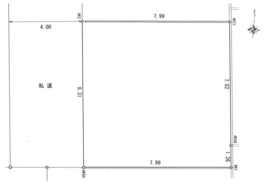 相模原市南区麻溝台7丁目の土地の区画図