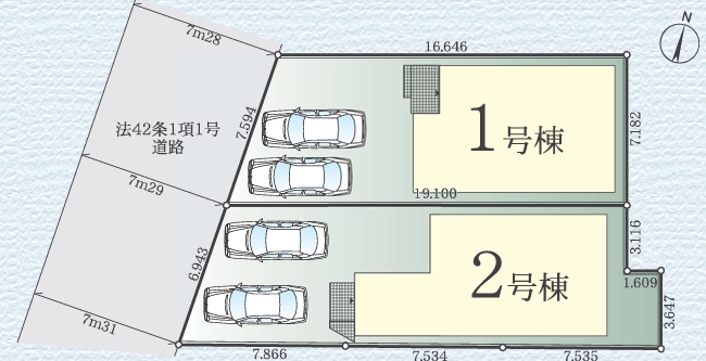 相模原市南区麻溝台8丁目の新築戸建て1の区画図の写真