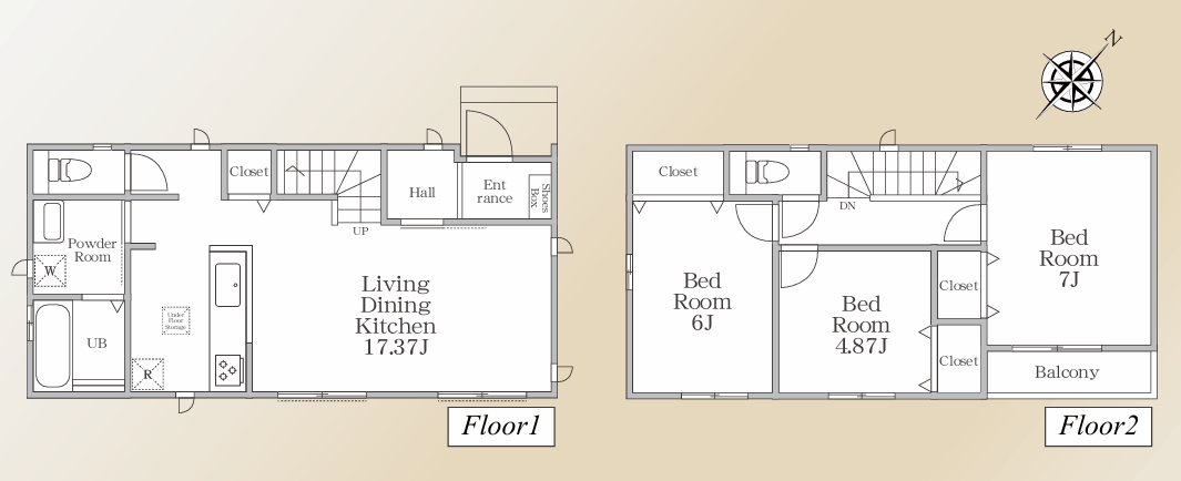 相模原市南区東大沼4丁目の新築戸建てBの間取の写真