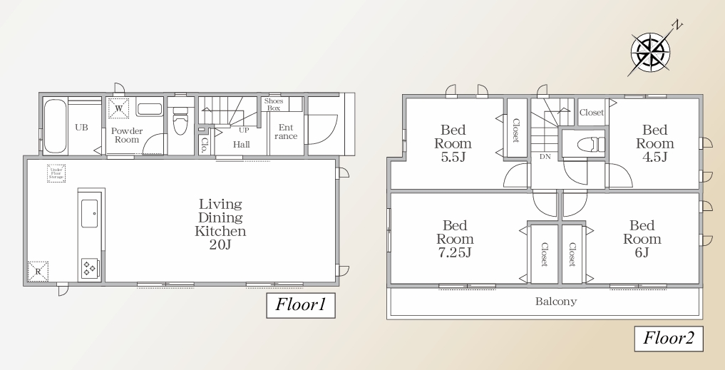 相模原市南区東大沼4丁目の新築戸建てCの間取図の写真