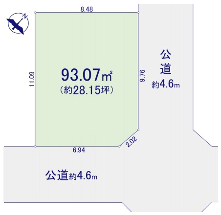 相模原市南区古淵3丁目の土地の区画図
