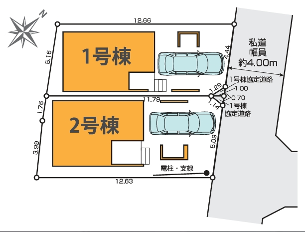 相模原市南区古淵6丁目の新築戸建て2の区画図の写真