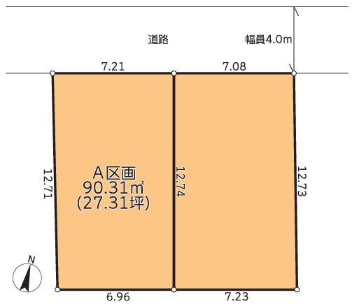 相模原市南区御園3丁目の土地、区画Aの区画図