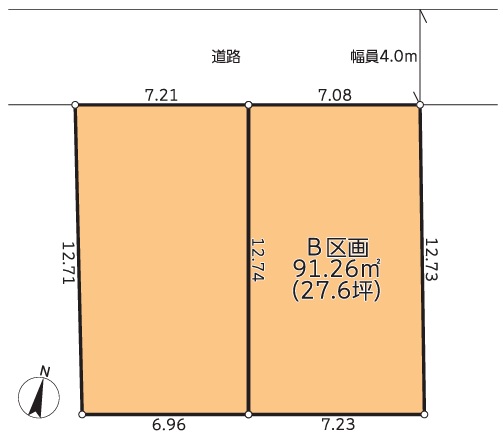 相模原市南区御園3丁目の土地、区画Bの区画図