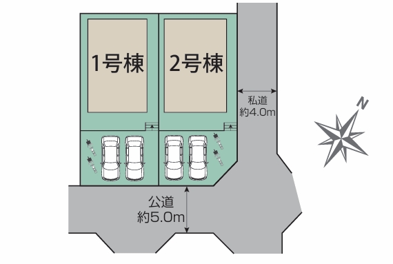 相模原市南区相模台6丁目の新築戸建て2の区画図の写真