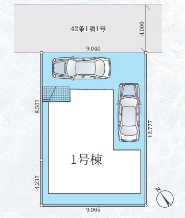相模原市南区栄町の新築戸建て1の区画図の写真