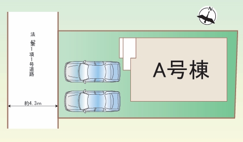 相模原市南区下溝の新築戸建てAの区画図の写真
