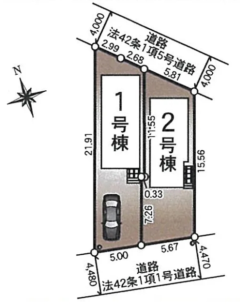 相模原市南区新戸の新築戸建て2の区画図の写真