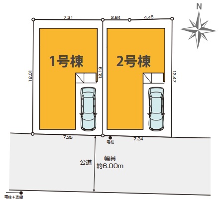 八王子市台町3丁目の新築戸建ての区画図