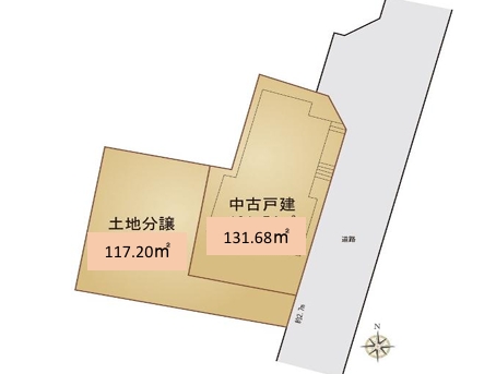 八王子市大楽寺町の中古戸建ての区画図の写真