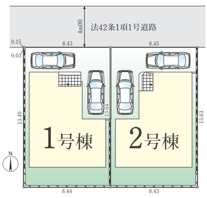 八王子市富士見町の新築戸建ての区画図