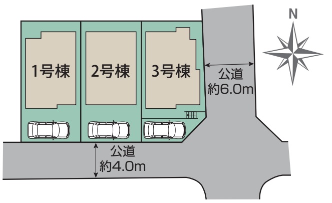 八王子市富士見町の新築戸建ての区画図