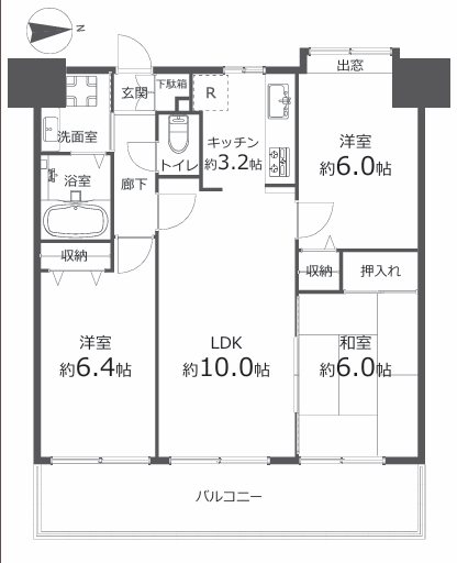 八王子市八幡町の中古マンションの間取図の写真