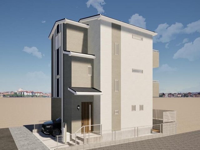 八王子市東浅川町の新築戸建ての外観の完成予想図1