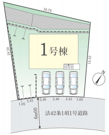 八王子市片倉町の新築戸建ての区画図