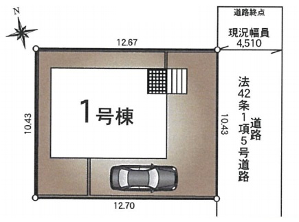 八王子市川口町の新築戸建ての区画図
