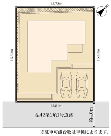 八王子市絹ヶ丘2丁目の新築戸建ての区画図