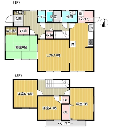 八王子市北野台1丁目の中古戸建ての間取図の写真