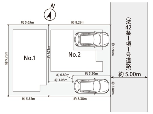 八王子市子安町1丁目の新築戸建ての区画図