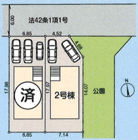 八王子市丸山町の新築戸建て2号棟の区画図