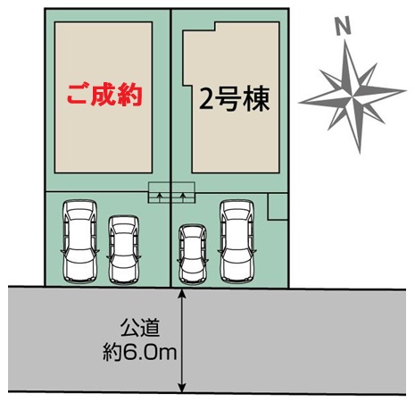 八王子市丸山町の新築戸建て2号棟の区画図
