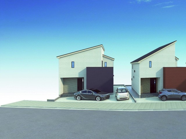 八王子市めじろ台3丁目の新築戸建て1号棟の外観の完成予想図