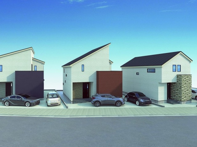 八王子市めじろ台3丁目の新築戸建て2号棟の外観の完成予想図