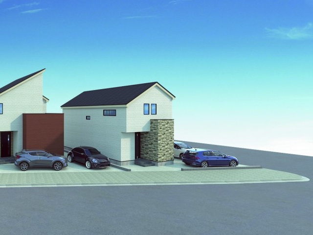 八王子市めじろ台3丁目の新築戸建て3号棟の外観の完成予想図