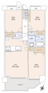八王子市南大沢1丁目の中古マンションの間取図の写真