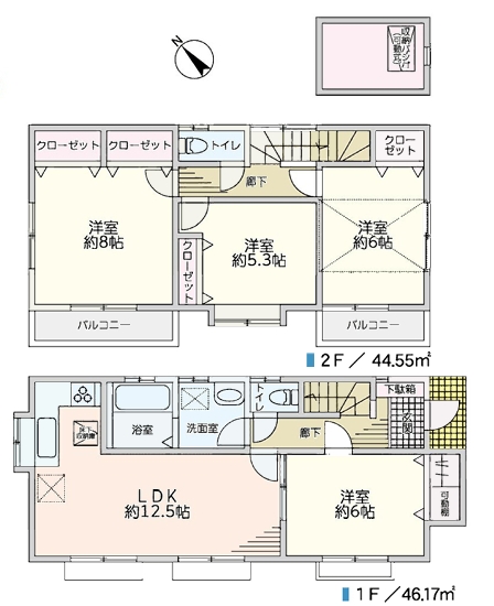 八王子市美山町の中古戸建ての間取図の写真