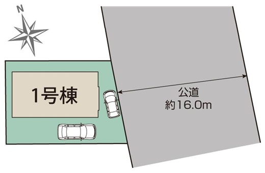 八王子市楢原町の新築戸建ての区画図