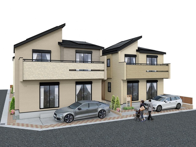 八王子市小門町の新築戸建て5号棟の外観の完成予想図