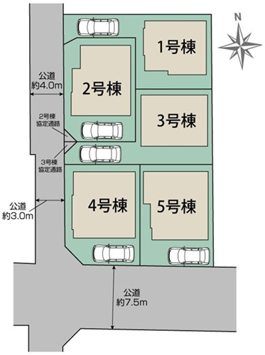 八王子市小門町の新築戸建ての区画図